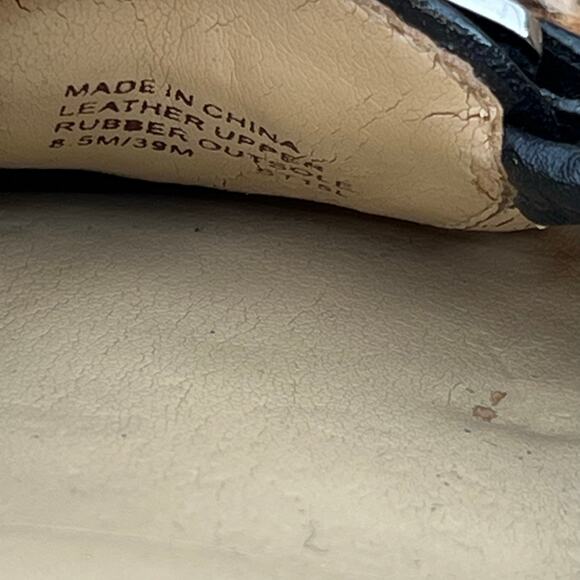 Michael KORS FULTON CLASSIC MK silver LOGO LASERED BLACK MOCCASINS size 8.5 - Picture 2 of 6